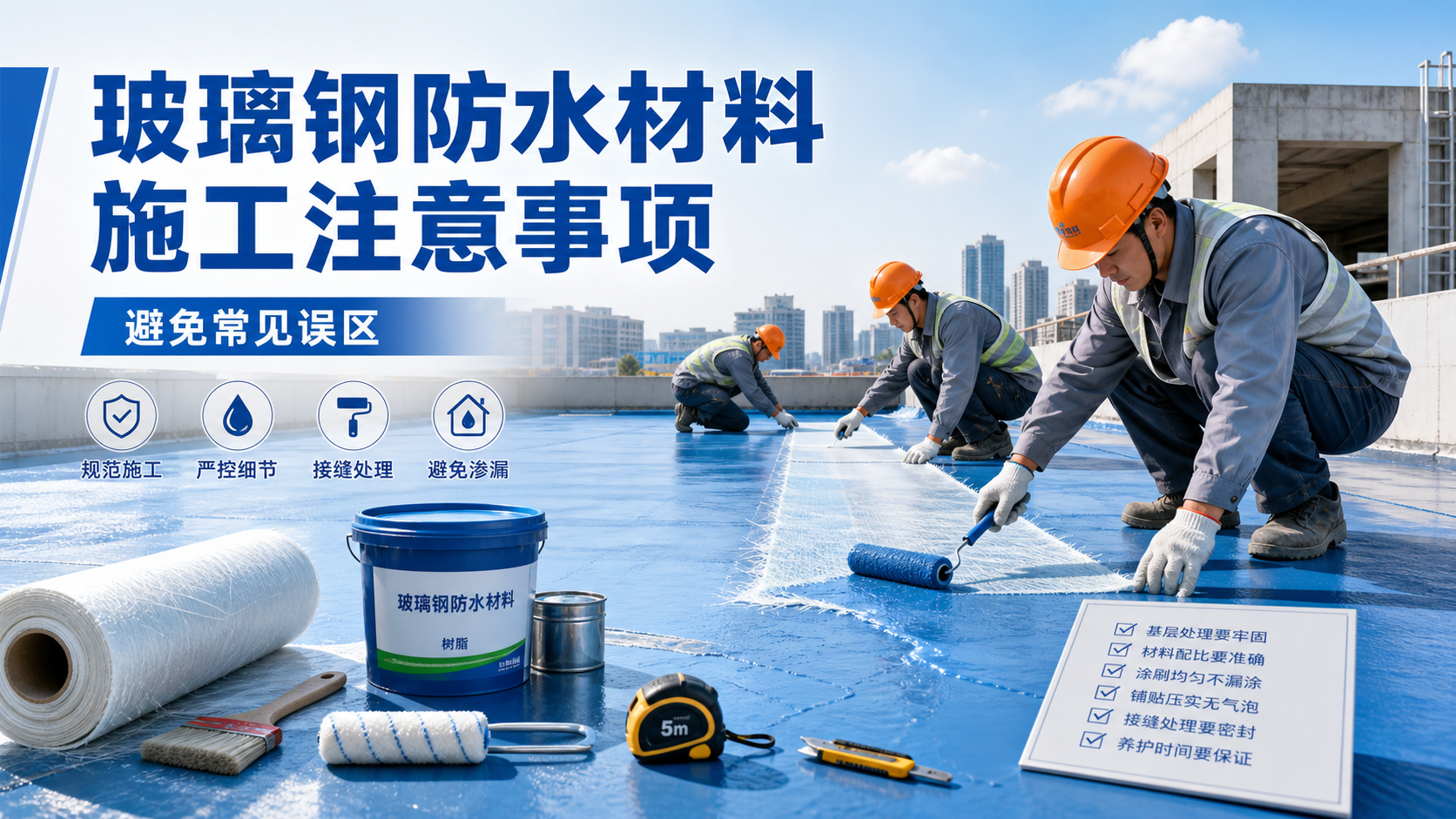 玻璃钢防水材料施工注意事项,避免常见误区 淮安 版